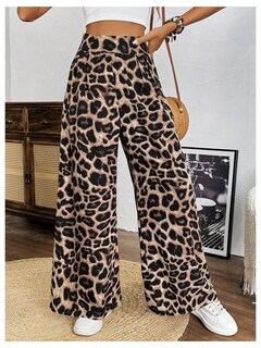Foto 4 | Foto 4 | Pantalones Sweetyrocks Con Estampado De Leopardo De Cintura Alta Y Pierna Ancha Para Mujer - Venta Internacional.