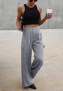 Foto 5 | Foto 5 | Pantalones Cargo Dokotoo Lounge 2024 Fall Gris para Mujer- Venta Internacional