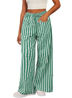 Foto 2 | Foto 2 | Pantalones Acelit Para Mujer, Casuales, A Rayas, Color Verde Claro - Venta Internacional.