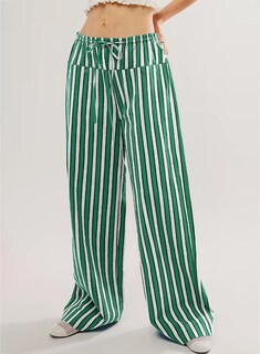 Foto 3 | Foto 3 | Pantalones Acelit Para Mujer, Casuales, A Rayas, Color Verde Claro - Venta Internacional.