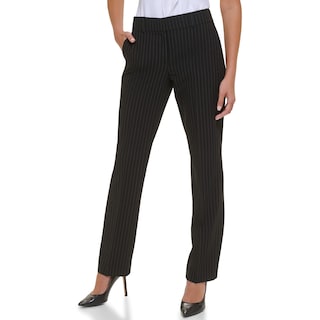 Foto 1 | Foto 1 | Pantalones De Vestir Tommy Hilfiger Sutton Bootleg Para Mujer, Color Negro/marfil - Venta Internacional.