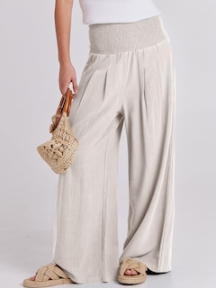 Foto 2 | Foto 2 | Pantalones Palazzo Anrabess De Lino, Cintura Alta, Color Albaricoque, Para Mujer - Venta Internacional.