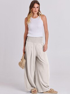 Foto 5 | Foto 5 | Pantalones Palazzo Anrabess De Lino, Cintura Alta, Color Albaricoque, Para Mujer - Venta Internacional.
