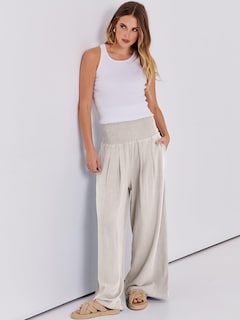 Foto 6 | Foto 6 | Pantalones Palazzo Anrabess De Lino, Cintura Alta, Color Albaricoque, Para Mujer - Venta Internacional.