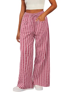 Foto 1 | Foto 1 | Pantalones Acelit Para Mujer, Casuales, A Rayas, Color Rosa - Venta Internacional.