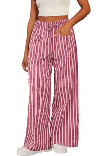 Foto 2 | Foto 2 | Pantalones Acelit Para Mujer, Casuales, A Rayas, Color Rosa - Venta Internacional.