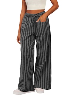 Foto 1 | Foto 1 | Pantalones Acelit Para Mujer, A Rayas, Bloques De Colores, Cintura Con Cordón, Xxl - Venta Internacional.