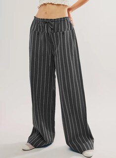 Foto 3 | Foto 3 | Pantalones Acelit Para Mujer, A Rayas, Bloques De Colores, Cintura Con Cordón, Xxl - Venta Internacional.