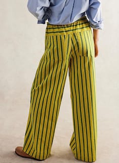Foto 2 | Foto 2 | Pantalones Acelit Para Mujer, Casuales, A Rayas, Color Amarillo - Venta Internacional.