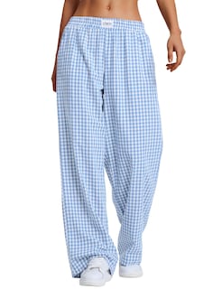 Foto 1 | Foto 1 | Pantalones De Pijama Lomon A Cuadros A Cuadros De Algodón De Pierna Ancha Para Mujer - Venta Internacional.