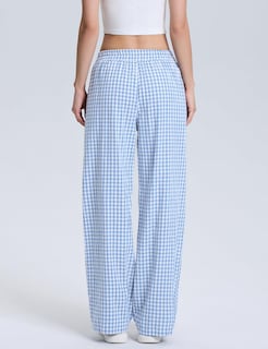 Foto 3 | Foto 3 | Pantalones De Pijama Lomon A Cuadros A Cuadros De Algodón De Pierna Ancha Para Mujer - Venta Internacional.