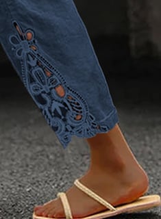 Foto 3 | Foto 3 | Pantalones Acelit Para Mujer, Casual, De Lino, Cintura Con Cordón, Color Azul Xl - Venta Internacional.