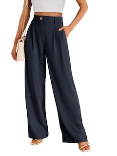 Foto 1 | Foto 1 | Pantalones Lilusory Vestido Ancho De Pernera Ancha Para Mujer, Color Azul Marino, Estilo Palazzo - Venta Internacional.