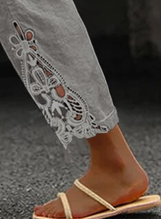 Foto 3 | Foto 3 | Pantalones Acelit Casuales De Lino Con Cordón Y Cintura Elástica Para Mujer - Venta Internacional.