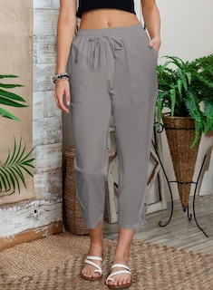 Foto 4 | Foto 4 | Pantalones Acelit Casuales De Lino Con Cordón Y Cintura Elástica Para Mujer - Venta Internacional.