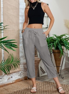 Foto 7 | Foto 7 | Pantalones Acelit Casuales De Lino Con Cordón Y Cintura Elástica Para Mujer - Venta Internacional.