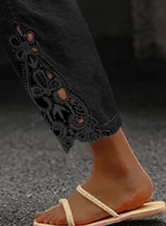 Foto 3 | Foto 3 | Pantalones Acelit Capri De Lino Para Mujer, Casuales, Ligeros, Negros - Venta Internacional.