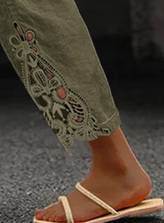 Foto 3 | Foto 3 | Pantalones Acelit, Estilo Casual, Lino, Cintura Elástica, Color Verde Xl - Venta Internacional.