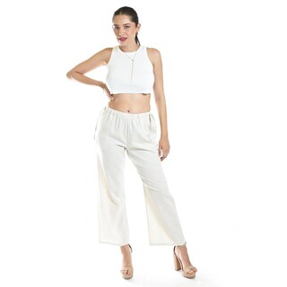Foto 1 | Foto 1 | Pantalón De Lino Con Lazos Roman Fashion /juvenil, 8055 (arena) Beige