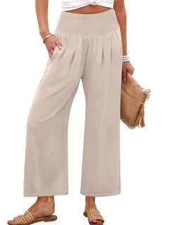 Foto 1 | Foto 1 | Pantalones Palazzo Anrabess Para Mujer, Cintura Alta, Pierna Ancha, Color Almendra - Venta Internacional.