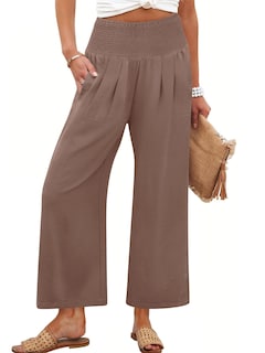 Foto 1 | Foto 1 | Pantalones Palazzo Anrabess Para Mujer, Pierna Ancha, Cintura Alta, Color Café - Venta Internacional.