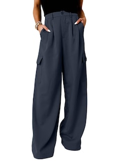 Foto 1 | Foto 1 | Pantalones Cargo Dokotoo De Cintura Alta Y Pierna Ancha Para Mujer, Color Gris - Venta Internacional.