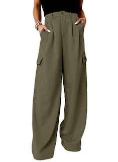 Foto 1 | Foto 1 | Pantalones Cargo Dokotoo De Pierna Ancha Y Cintura Alta, Color Verde, Para Mujer - Venta Internacional.