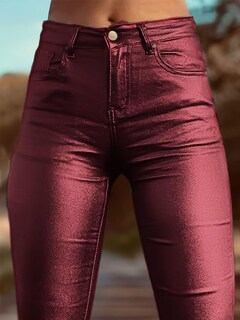 Foto 4 | Foto 4 | Pantalones Con Forma De Bota En Forma De Bota, Piel Sintética, Cintura Alta, Color Rojo, 3xl, Para Mujer - Venta Internacional.