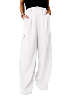 Foto 1 | Foto 1 | Pantalones Cargo Dokotoo Lounge 2024 Fall Palazzo Para Mujer, Color Blanco - Venta Internacional.