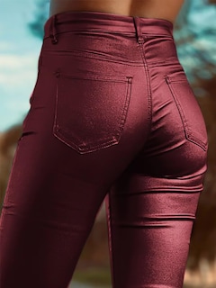 Foto 5 | Foto 5 | Pantalones Con Diseño De Bota En Forma De Bota, Piel Sintética, Cintura Alta, Color Rojo, Para Mujer - Venta Internacional.