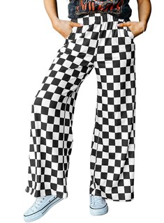 Foto 1 | Foto 1 | Pantalones Acelit A Cuadros Casuales Para Mujer, Primavera Y Verano, Negros - Venta Internacional.