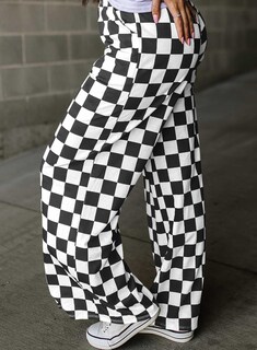 Foto 3 | Foto 3 | Pantalones Acelit A Cuadros Casuales Para Mujer, Primavera Y Verano, Negros - Venta Internacional.
