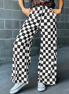 Foto 4 | Foto 4 | Pantalones Acelit A Cuadros Casuales Para Mujer, Primavera Y Verano, Negros - Venta Internacional.