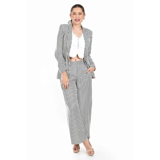 Foto 5 | Foto 5 | Set De Blazer Y Pantalon A Rayas Roman Fashion /jjuvenil, 0190 (negro Lineas) Negro