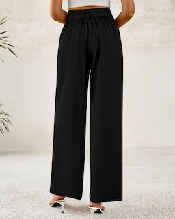 Foto 3 | Foto 3 | Pantalones De Vestir De Pierna Ancha Btfbm 2025 Para Mujer De Cintura Alta, Negros - Venta Internacional.