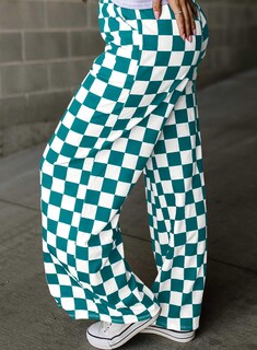 Foto 3 | Foto 3 | Pantalones Acelit A Cuadros Casuales Para Mujer 2025, Primavera Y Verano, Verde - Venta Internacional.