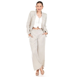 Foto 1 | Foto 1 | Set De Blazer Y Pantalon A Rayas Roman Fashion /jjuvenil, 0190 (cafe Lineas) Cafe