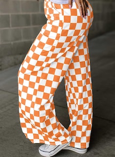 Foto 3 | Foto 3 | Pantalones Acelit A Cuadros Casuales Para Mujer, Primavera Verano, Naranja - Venta Internacional.