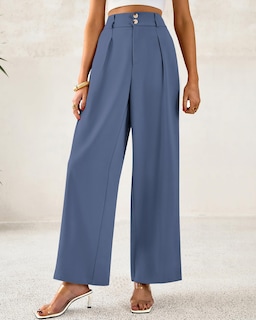 Foto 6 | Foto 6 | Pantalones De Vestir De Pierna Ancha Btfbm 2025 De Cintura Alta Para Mujer, Gris Y Azul - Venta Internacional.