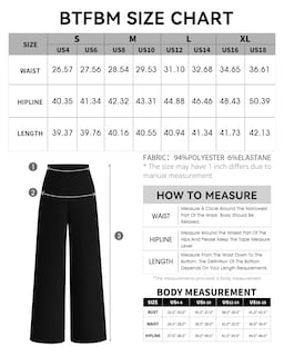 Foto 6 | Foto 6 | Pantalones De Pierna Ancha Btfbm Para Mujer, Cintura Alta Y Elásticos Con Bolsillos - Venta Internacional.