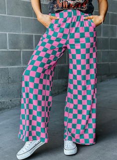 Foto 4 | Foto 4 | Pantalones Acelit A Cuadros Casuales Para Mujer 2025, Primavera Y Verano, Rosa - Venta Internacional.