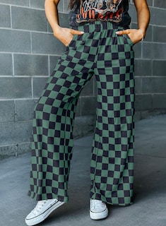 Foto 4 | Foto 4 | Pantalones Acelit A Cuadros Casuales Para Mujer 2025, Primavera Y Verano, Verde - Venta Internacional.