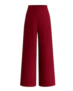 Foto 1 | Foto 1 | Pantalones De Pierna Ancha Btfbm Para Mujer, Elásticos, Cintura Alta, Color Rojo Vino - Venta Internacional.
