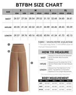 Foto 6 | Foto 6 | Pantalones De Pierna Ancha Btfbm Para Mujer, Elásticos, Cintura Alta, Color Caqui - Venta Internacional.