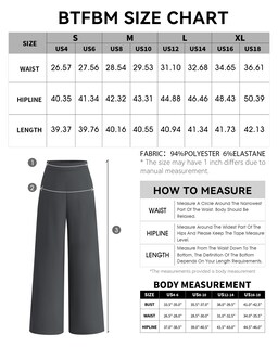 Foto 6 | Foto 6 | Pantalones De Pierna Ancha Btfbm Para Mujer, Elásticos, Cintura Alta, Color Palazzo Grey - Venta Internacional.