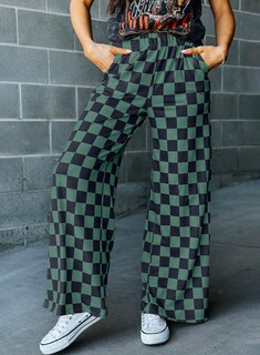 Foto 4 | Foto 4 | Pantalones Acelit A Cuadros Casuales Para Mujer 2025, Primavera Y Verano, Verde - Venta Internacional.