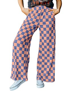 Foto 1 | Foto 1 | Pantalones Acelit A Cuadros Casuales Para Mujer, Primavera Verano, Naranja - Venta Internacional.