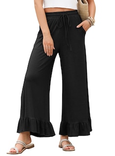 Foto 1 | Foto 1 | Pantalones Palazzo Evaless De Cintura Alta Y Pierna Ancha Negros Para Mujer - Venta Internacional.