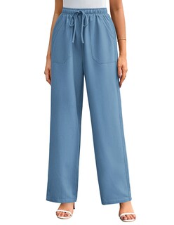 Foto 1 | Foto 1 | Pantalones Palazzo Grace Karin Elásticos De Cintura Alta, Color Azul Claro, L, Mujer - Venta Internacional.