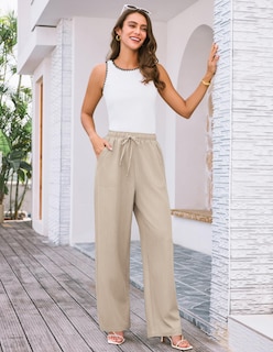 Foto 5 | Foto 5 | Pantalones Palazzo Grace Karin Para Mujer, Color Albaricoque, Verano, Talla M - Venta Internacional.